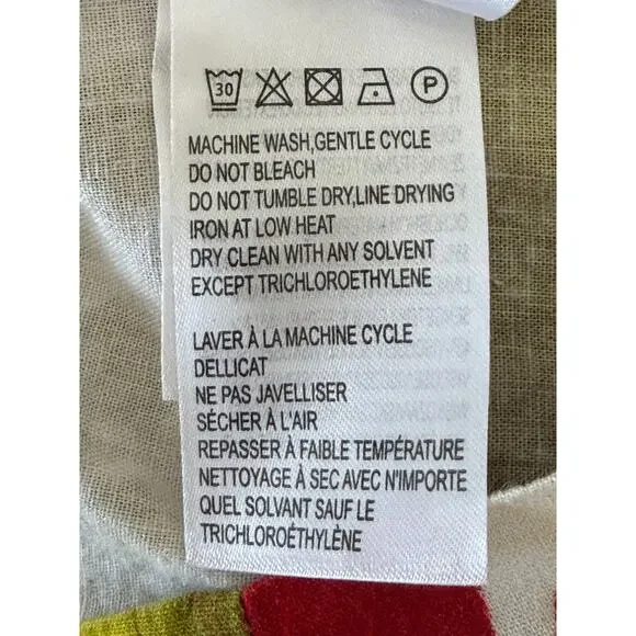 Farm Rio Spring Forest Long Sleeve Linen Blend Mini Dress White Multi Small - Picture 16 of 16